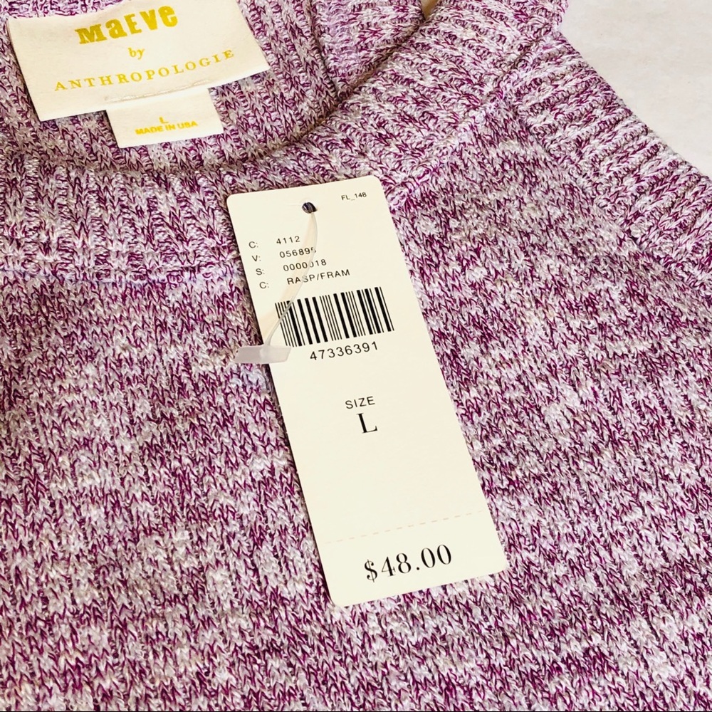 Maeve "Raspberry" Lavender Knit Tank, Size Large - Picture 2 of 8